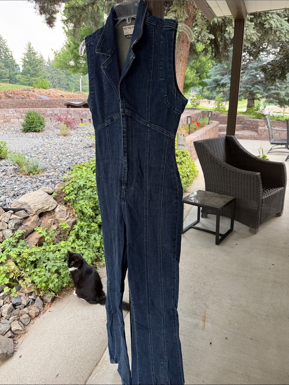 We The Free Dark Blue Denim Jumpsuit